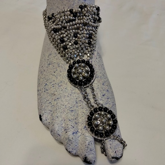 Iris Apfel & Bajalia Black & Silver Panja Hand Bracelet - Picture 13 of 14